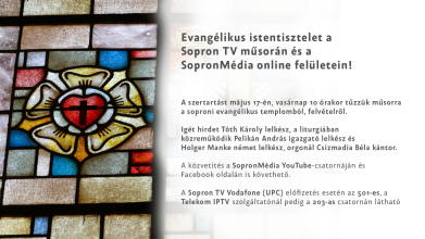 Evangélikus istentisztelet a Sopron TV-ben