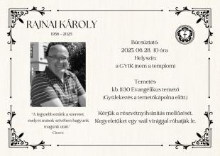 Elhunyt Rajnai Károly