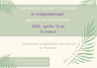 Gyerek-istentiszteleti teaház virágvasárnap